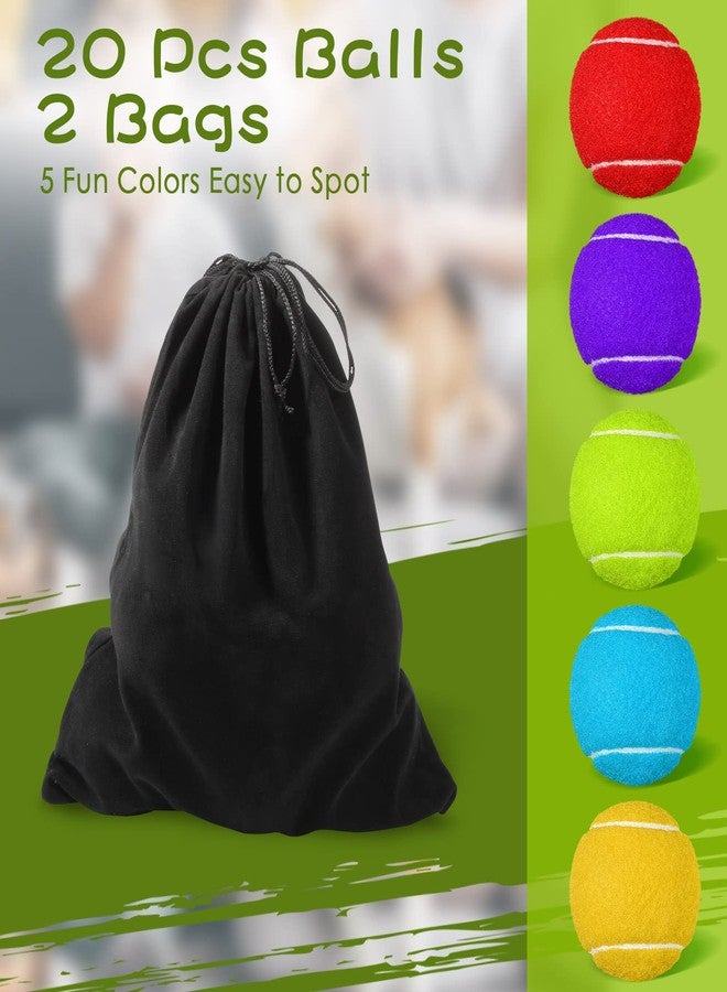 Yunsailing Pack of 20 Tennis Balls for Dogs 2.5 Inch PET Dog Ball for Large, Medium and Small Dogs Colored Interactive Puppy Tennis Doggy Toy with Bag Training Play Exercise, 5 Colors - Image 3